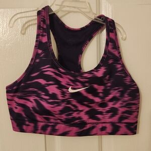 Nike Women's Pink and Black Sports Bra